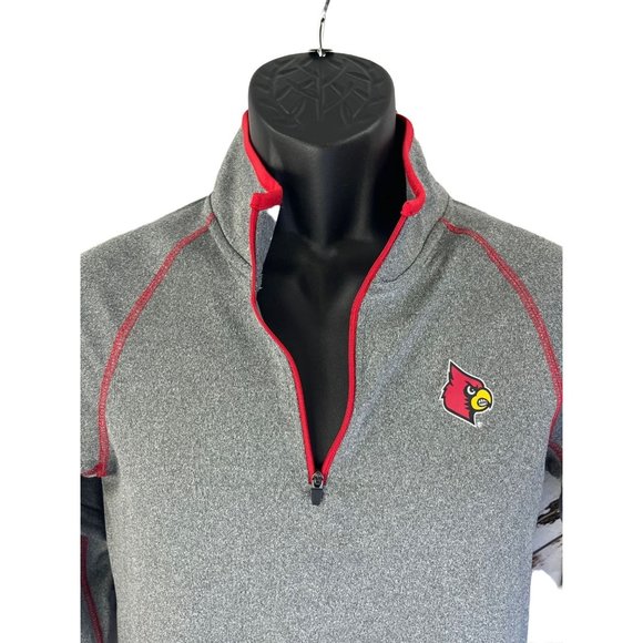 Louisville Cardinals Colosseum Pullover Long sleeve Shirt - Heathered Charcoal - Picture 4 of 11